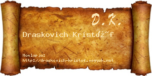 Draskovich Kristóf névjegykártya