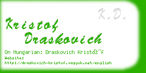 kristof draskovich business card